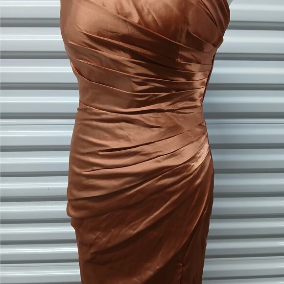 Y2K Retro Womens Satin Halter Dress 4 Formal Occasion Evening Gown Wedding Prom - Picture 3 of 10